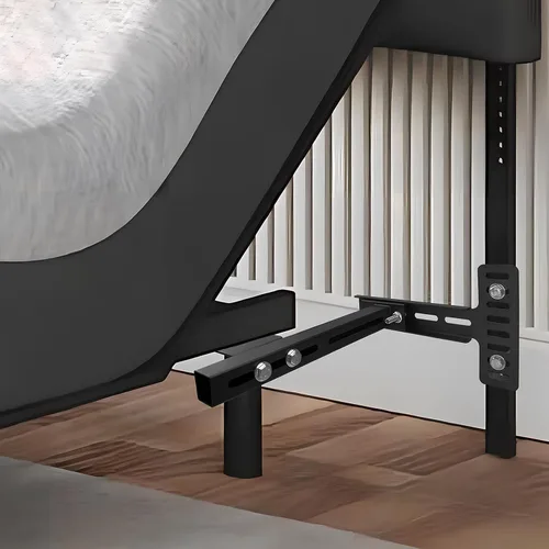 Vista 2 de Kit de soporte para cabecero ajustable, 2 unidades Soportes de metal resistentes para marco de cama, fácil instalación, compatible con camas