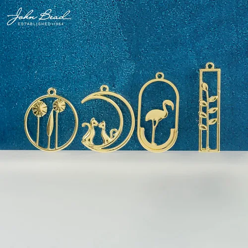 Vista 5 de John Bead Beadwork Findings - Colgante dorado (3 unidades)