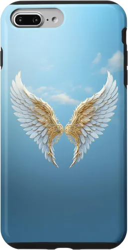 Vista 11 de Funda para iPhone 13 Heavenly Golden Angel Wings