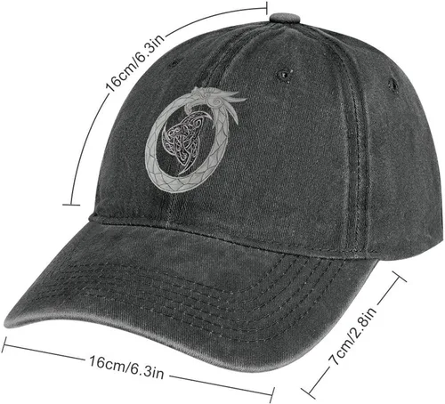 Vista 5 de Gorra de béisbol de cuernos vikingos de Odin con impresión 3D, diseño de mito nórdico de algodón, estilo vintage, ajustable, para golf