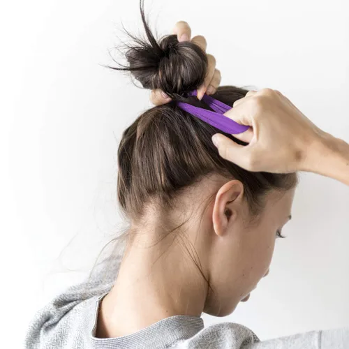 Vista 6 de 20 Piezas de algodón grande, ligas de cabello elásticas, bandas para cola de caballo, banda de cabello para cabello grueso, pesado y rizado de 6.5
