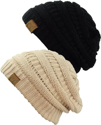 Vista 6 de Gorro a la moda de tejido suave abultado, cálido y elástico de C.C