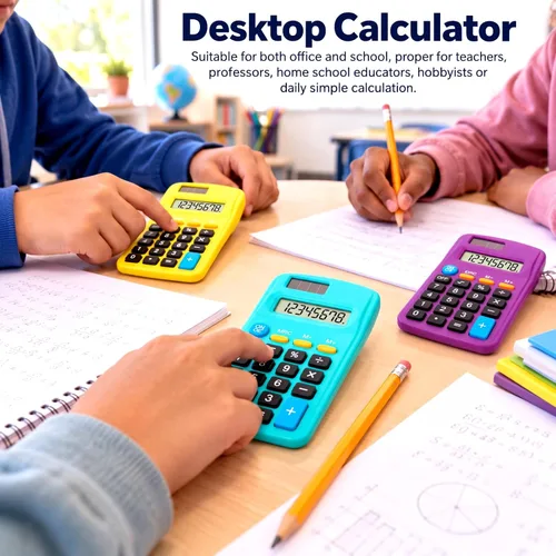 Vista 6 de Calculadoras solares a granel de 9 piezas - Mini calculadora de bolsillo