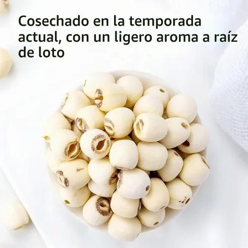 Vista 2 de Semilla de loto blanco seca 10.58oz hueco perfecto para sopa de postre dulce, pasta