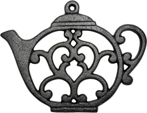Vista 9 de Sungmor Salvamanteles de hierro fundido resistente, salvamanteles decorativos a prueba de óxido para cocina o mesa de comedor, 6.3 x 5.1 pulgadas