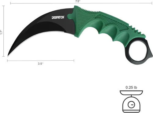 Vista 7 de Dispatch Karambit - Cuchillo táctico de hoja fija para acampar, cuchillo de caza al aire libre, cuchillos de tienda con funda y cable, adecuado
