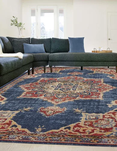 Vista 32 de Único Loom - Alfombra de la colección Utopia con estampado botánico vintage, tonos cálidos Beige/Marrón