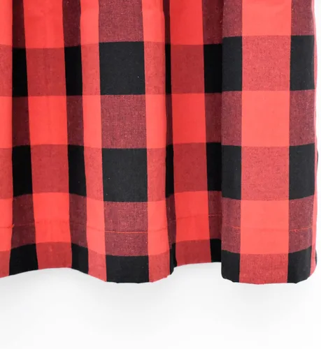 Vista 221 de Cenefas de cortina para ventana de 16 pulgadas de largo, 2 paneles de cuadros búfalo, cortinas pequeñas con bolsillo para barra, estilo clásico