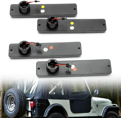 Vista 7 de Luces de marcador laterales LED de repuesto para 1972-1986 J'eep CJ5 CJ7, 1984-1991 Grand Wagoneer J10 J20 Pickup ámbar delantero rojo trasero