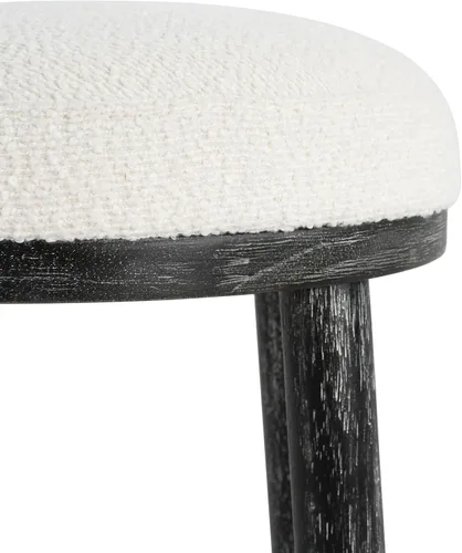 Vista 10 de Christopher Knight Home Aubrie - Juego de 2 taburetes de bar redondos de tela Boucle para isla de cocina, silla de comedor de madera sin espalda