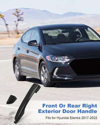 Vista 2 de Manija de puerta exterior Compatible con Hyundai Elantra 2017 2018 2019 2020 2021 2022 Lado izquierdo trasero Negro