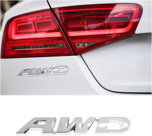 Vista 7 de Dickno Pegatina de emblema AWD, calcomanía de letra 3D de metal para puerta trasera y lateral, emblema adhesivo para parachoques laterales de auto