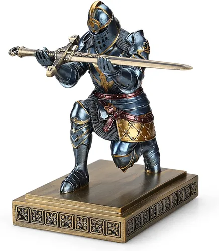 Vista 5 de King's Guard Knight - Soporte para bolígrafos, organizadores de escritorio y accesorios, soporte de resina para lápices como regalo para oficina