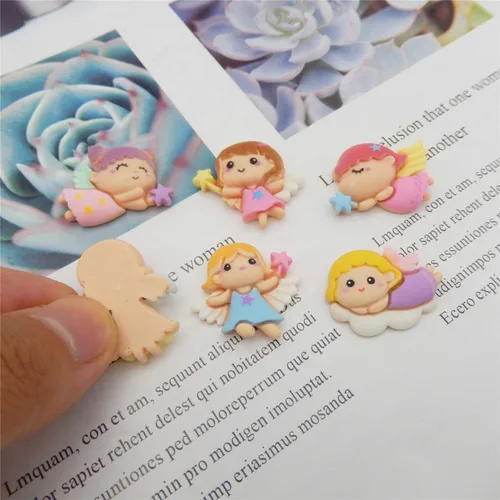 Vista 5 de Paquete de 20 adornos surtidos de resina con alas de ángel de resina, para álbumes de recortes, lazos para el cabello, cabujones kawaii, decoración