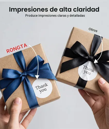 Vista 4 de Etiquetas térmicas redondas de 2 pulgadas, etiqueta térmica directa, rollo Blanco