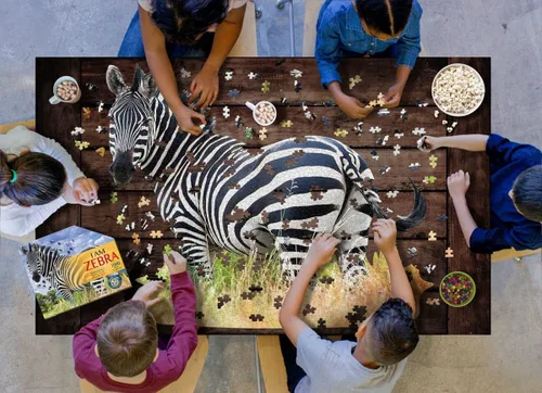 Vista 5 de Madd Capp Puzzles - I AM Zebra - Rompecabezas de 1000 piezas con forma de animal, multicolor