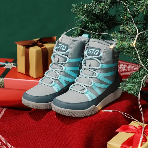 Vista 7 de STQ Botas de invierno para caminar para mujer, con cremallera, ligeras, acogedoras, botines con cordones