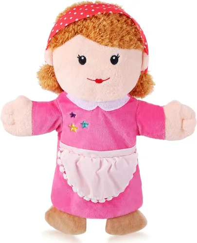 Vista 23 de 1 pieza de marionetas de mano familiares de 12 pulgadas, abuelos, mamá y papá, hermano y hermana, marionetas de mano de peluche para niños, juguetes