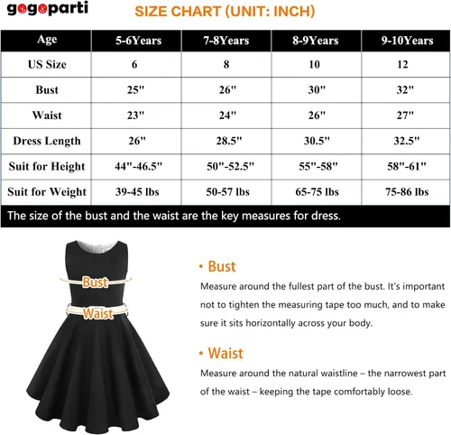 Vista 4 de gogoparti Vestido vintage para niñas, vestidos para ocasiones especiales con collar, vestido de lunares para niños, vestido de fiesta retro