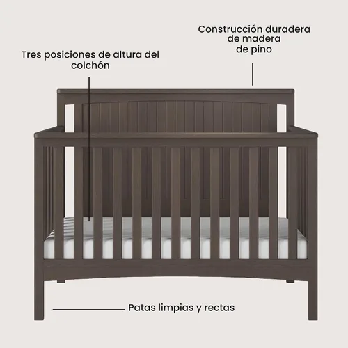 Vista 4 de Child Craft Scout - Juego de muebles convertibles 4 en 1 para cuna de bebé, cómoda con cambiador, silla deslizante y caja de juguetes para bebés