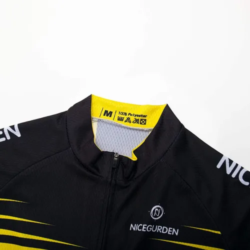 Vista 3 de Camiseta de ciclismo de manga corta para hombre, ropa de bicicleta de montaña, pantalones cortos acolchados 4D, conjunto de camisa de ciclismo