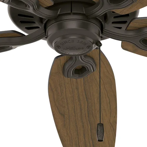 Vista 4 de Hunter Fan - Ventilador de techo para exteriores (52 pulgadas, 5 aspas de roble teñido), color bronce Bronce nuevo