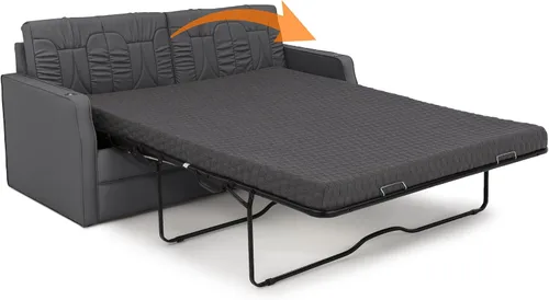Vista 3 de De Leon PS Sofá cama extraíble, 68 pulgadas de ancho, último cuero, carbón Carbón vegetal