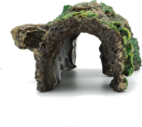 Vista 4 de JIH Decoraciones de acuario resina hueco tronco de árbol adorno, Bettas House Cave Wood House House Decor for Fish Tank (HS-SP207)