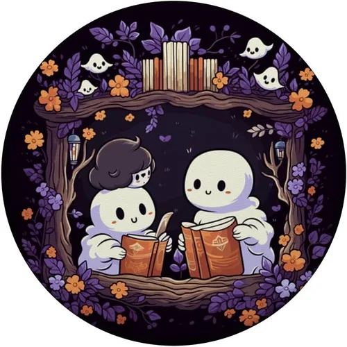 Vista 3 de Libro de lectura fantasma bibliotecario floral Bookworm Bookish PopSockets estándar PopGrip