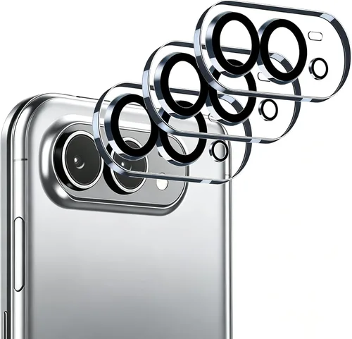 Vista 9 de [Paquete de 3] Protector de lente de cámara compatible con iPhone 13 y iPhone 13 Mini, cubierta de cámara de vidrio templado 9H de alta calidad Negro