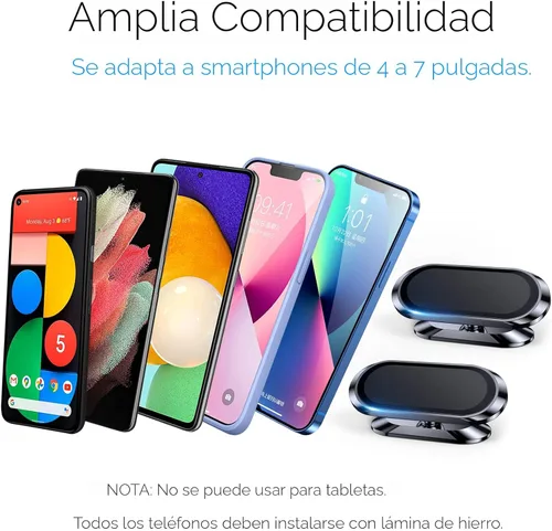 Vista 8 de 【Paquete de 2】 Soporte magnético de teléfono para el tablero del automóvil 【Imán fuerte】 Soporte magnético para teléfono del coche 【4 placas】