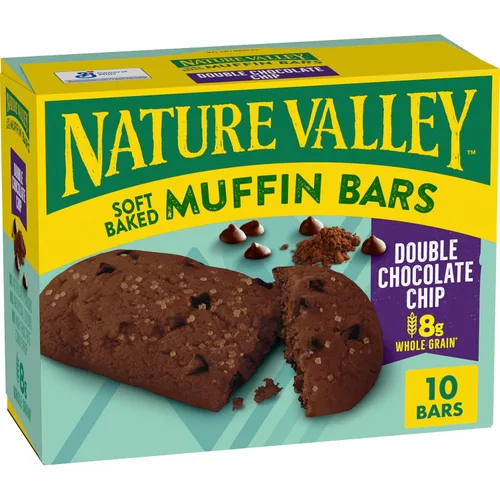 Vista 14 de Nature Valley Barras de magdalenas horneadas suaves, chispas de chocolate, barras de aperitivos, 10 barras, 12.4 onzas 8g Whole Grain per Serving