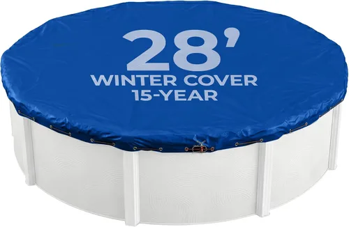 Vista 10 de Blue Wave Funda redonda dorada para alberca sobre el suelo de 30 pies para invierno, polietileno duradero y resistente a la intemperie