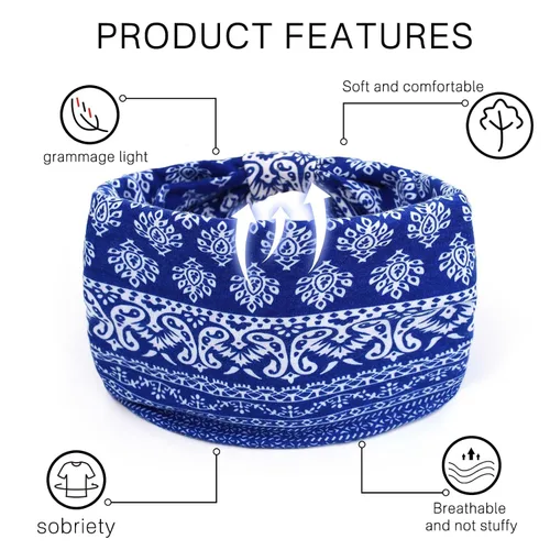 Vista 3 de Bohend - Diademas bohemias anchas y elásticas para mujer, 3 unidades, suaves y antideslizantes, accesorios para el cabello para yoga, entrenamiento