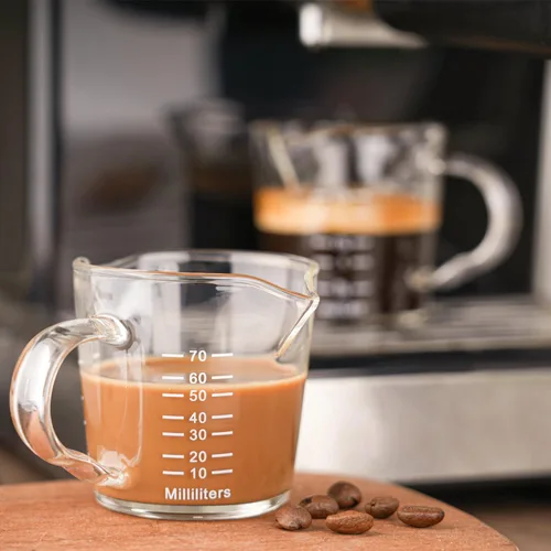 Vista 7 de Vaso de chupito espresso de 3 onzas con boquilla doble Barista con mango de vertido (paquete de 2)