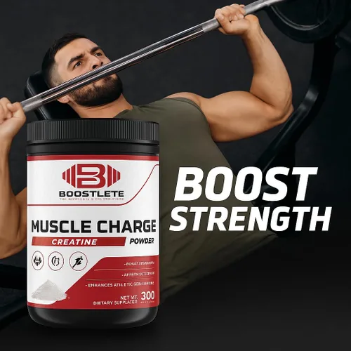 Vista 6 de MuscleCharge - Monohidrato de creatina en polvo de alta calidad, apoya el crecimiento muscular, la fuerza, el rendimiento y la energía, probada