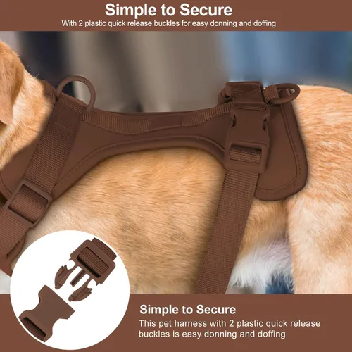 Vista 6 de Arnés ligero para perro sin tirones arnés ajustable y duradero de malla transpirable para mascotas con cojín suave y cómodo, para perros pequeños