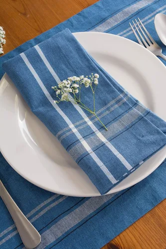 Vista 6 de DII - Servilletas para mesa estilo rústico, colección con rayas estilo francés, 20 x 20 pulgadas, color azul cambray, 6