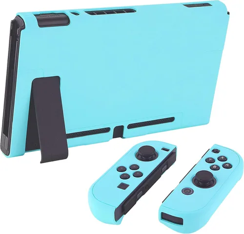Vista 3 de eXtremeRate PlayVital Back Cover for Nintendo Switch Console NS Joycon Handheld Separable Protector Hard Shell Soft Touch Dockable Protective Case