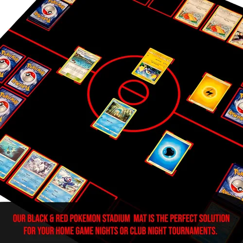 Vista 7 de GMC Deluxe - Alfombrilla de juego compatible con 2 jugadores, color negro y rojo