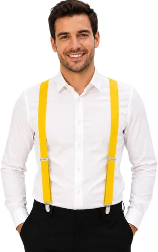 Vista 11 de Dibi Suspenders for Men Heavy Duty 1" Y-Back Adjustable Strong Metal Clips Negro