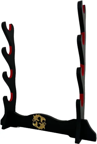 Vista 8 de Soporte de espada de terciopelo japonés acolchado Katana Stand Samurai Display Rack Soporte Todo Tanto Espada yin y Yang 1 Nivel