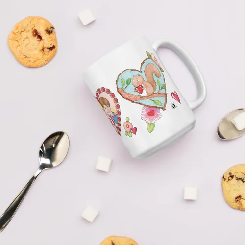 Vista 4 de Mary Engelbreit Taza de café, taza de café de cerámica divertida y linda, taza novedosa, regalo de broma para amigos y compañeros de trabajo, taza