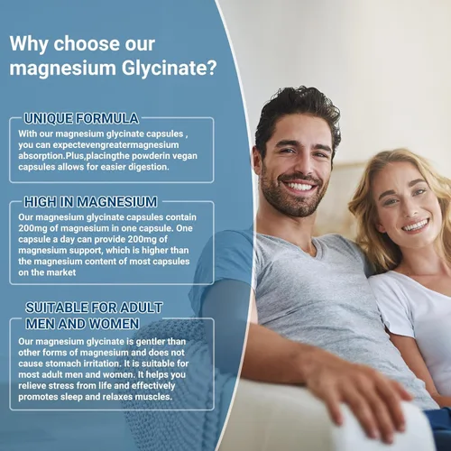 Vista 6 de Airboy Glicinato de magnesio 200 mg, el mejor glicinato de magnesio para dormir, 120 cápsulas pequeñas veganas, alta absorción apoyo relajación