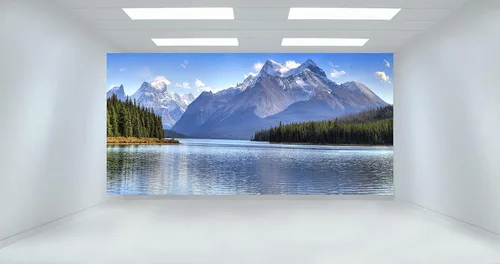 Vista 2 de Papel tapiz extraíble de escena de montaña, decoración de pared, diseño personalizado, mural de pared (144 pulgadas de ancho x 96 pulgadas de alto)