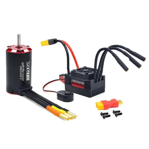 Vista 8 de Surpass RC Motor supersónico sin escobillas 3665 2200kv 4 polos y sensor de temperatura integrado motor y puerto de sensor para 1/10 vehículo RC