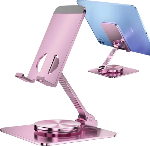 Vista 9 de Soporte de teléfono plegable giratorio para escritorio, soporte de escritorio totalmente ajustable compatible con iPhone 14, 13, 12, 11 Pro Max Xr