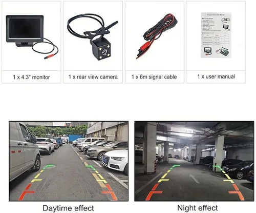 Vista 5 de 4.3 pulgadas TFT LCD coche monitor vehículo vista trasera reversa coche cámara LED aparcamiento sistema para coches, camiones, camionetas, SUV