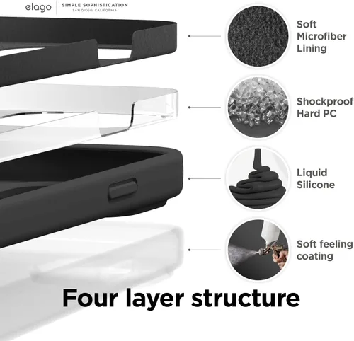 Vista 5 de elago Funda compatible con iPhone 14 Plus, de silicona líquida, funda protectora de cuerpo completo, a prueba de golpes, diseño delgado, forro