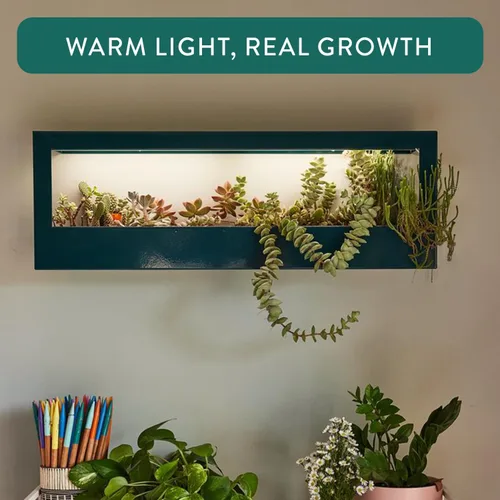 Vista 4 de Modern Sprout Smart Landscape Growframe - Soporte para plantas montado en la pared con luz LED de cultivo - Control inteligente por aplicación